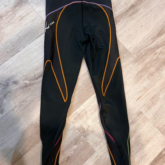 CW-X Black Compression Leggings with Multicolor Stripes - Picture 3 of 5